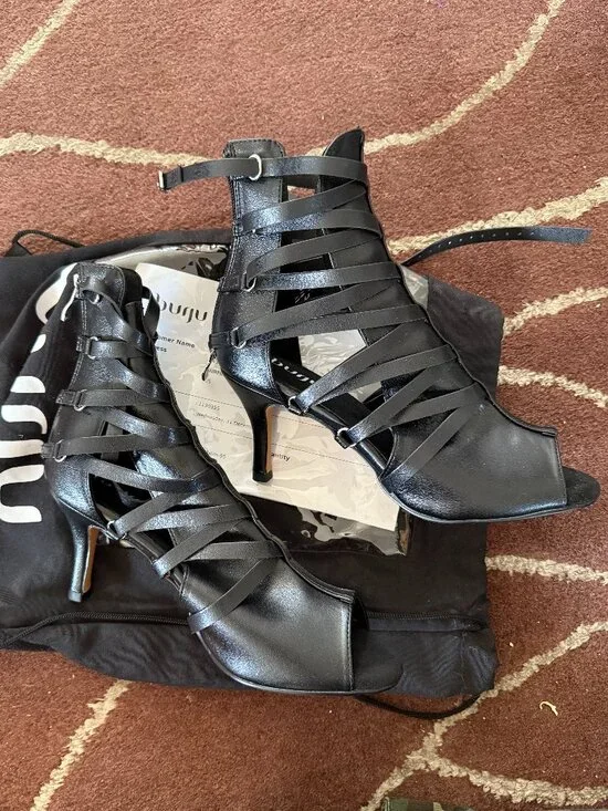 Burju Nyx – The Strappy Vegan Leather Open-Toe Ankle Bootie for Street & Dance - Picture 8 of 14